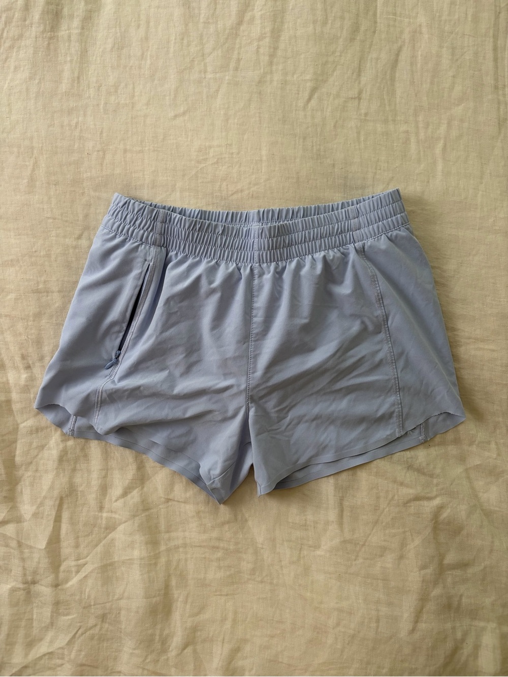 Athleta Light Purple Women's Athletic Shorts with Zipper Pocket